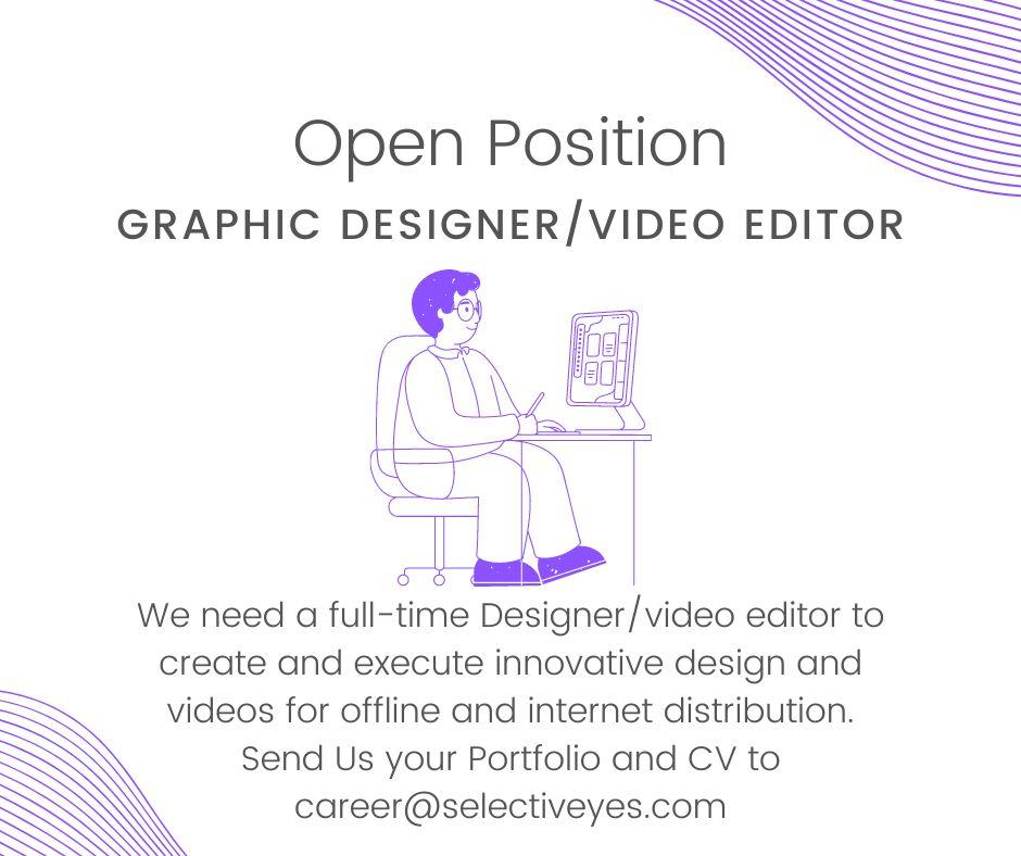 selectiveyes hiring video editor graphic designer